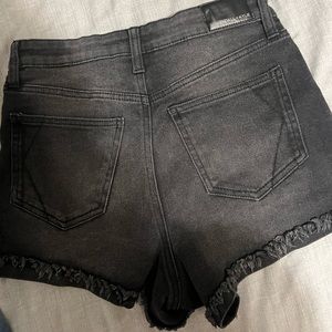 Black denim shorts